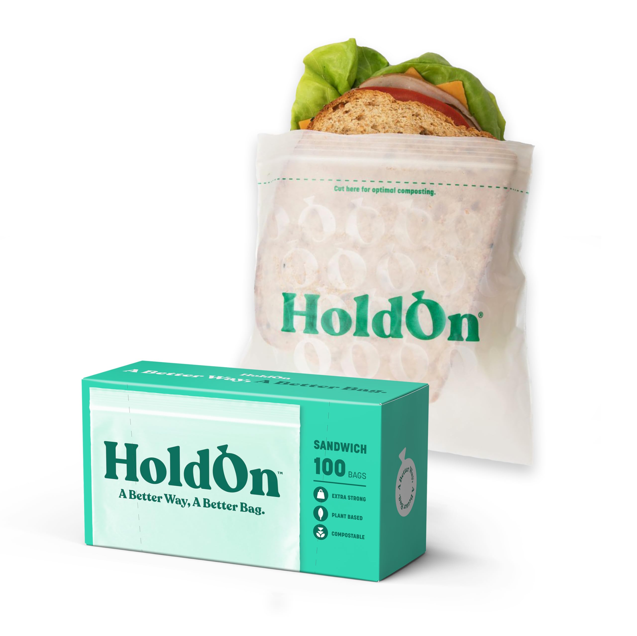 Amazon.com: HoldOn Zipseal Sandwich Bags – Compostable, PFOA-Free